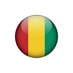Guinea Flag Circle Button Vector Template