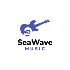 Sea wave music logo