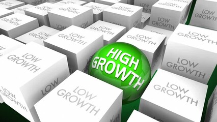 High Vs Low Growth Success Increase Sales Customers Up 3d Animation