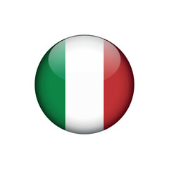 Italy Flag Circle Button Vector Template