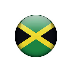 Jamaica Flag Circle Button Vector Template