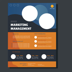 Corporate Business Flyer poster pamphlet brochure cover design layout background, two colors
scheme, vector template in A4 size - Vector