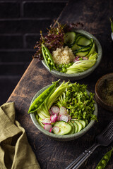 Vegan healthy green buddha bowl