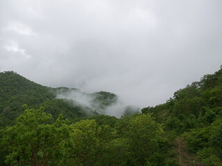 Fototapeta na wymiar clouds over the mountain