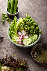 Vegan healthy green buddha bowl