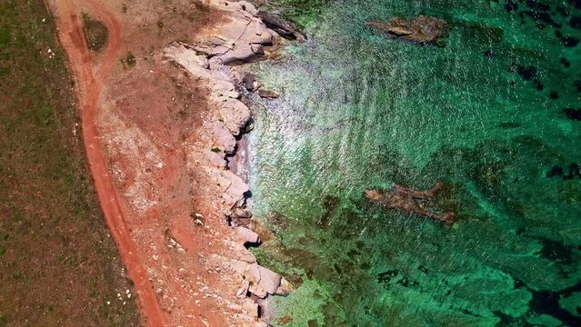 Aerial view of Macari beach. Sicily Italy