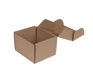 An open cardboard box