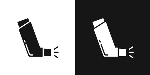 Asthma inhaler vector icon. Lung inhaler, puffer - obrazy, fototapety, plakaty