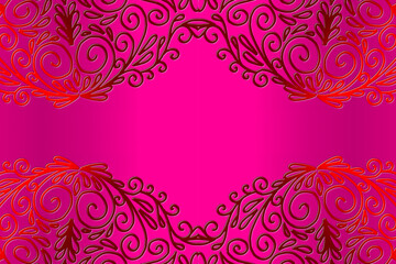 Luxurious 3D emboss nature batik ethnic dayak gradient flower and leaf art design for wedding presentation template 