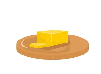 Cheese on the wooden cutting board