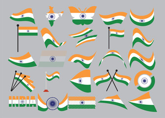 Obraz premium India flag, vector illustration on a white background