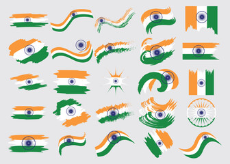 India flag, vector illustration on a white background