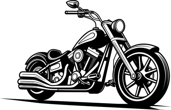 recommend clip art: Vintage monochrome motorcycle on white background