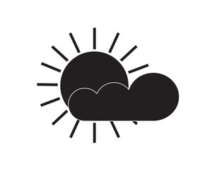 Vector image - sun and cloud. flat icon. Weather forecast