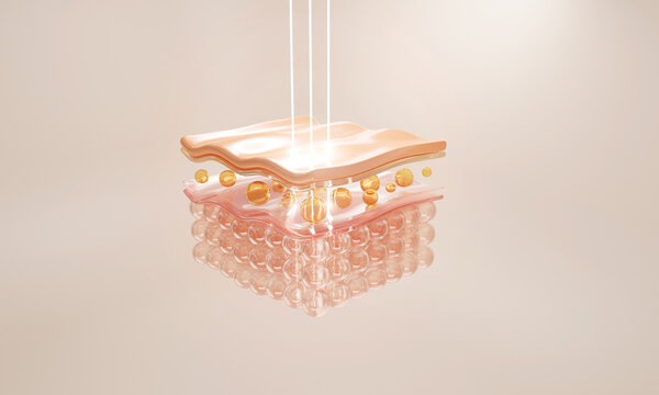 laser or serum vitamin through the skin layer for repair wrinkles and reduce up saggy skin of the skin cell. Skin repair Concept.	