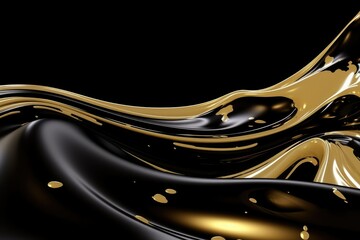 Luxury gold and black liquid background fluid splash