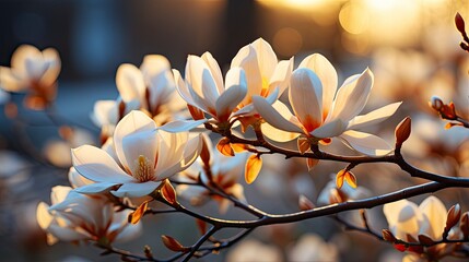 Magnolias flower, Generative AI