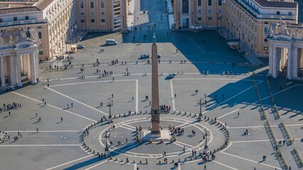 Aerial view of St. Peter's Square surrounded by buildings in Italy