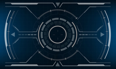 HUD sci-fi interface screen view blue design virtual reality futuristic technology display vector