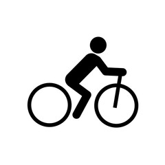 cyclist, cycling - bike - vector icon