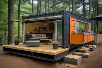 creative Container House tiny house, . innovative design, aesthetics of the portable eco house