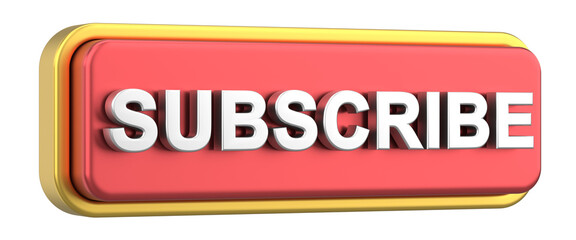 Subscribe button. 3D button. 3D illustration.