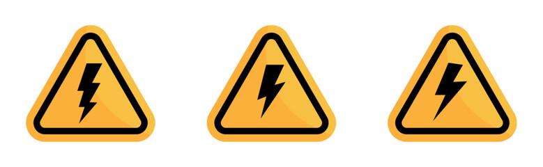 Danger high voltage vector signs