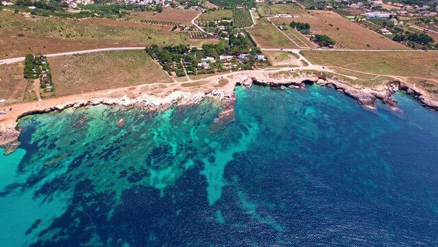 Aerial view of Macari beach. Sicily Italy