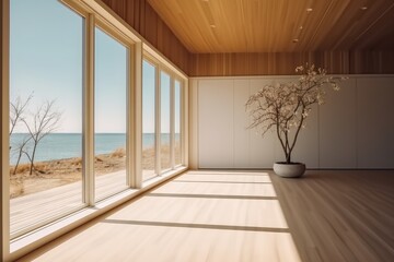 Natural Room with light, Stylish Interior Design Background, Design Idea.