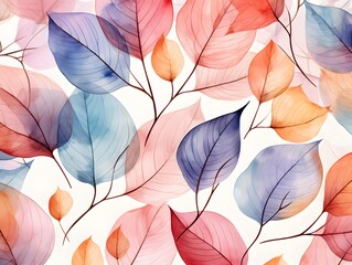 Colorful autumn leaves pattern background