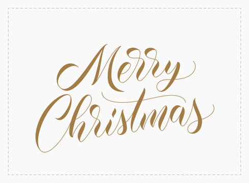 Merry christmas text. Vector handwritten holiday lettering. Merry Christmas calligraphy text.