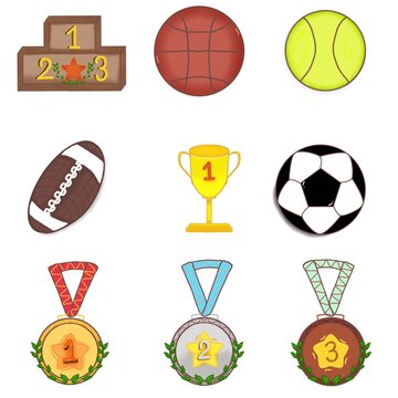 Set of sport icons The image has a white background for illustration and decoration.