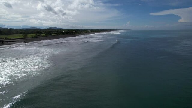 Beautiful aerial footage of Jaco Beach in Costa Rica and surf clases - Pro surfing