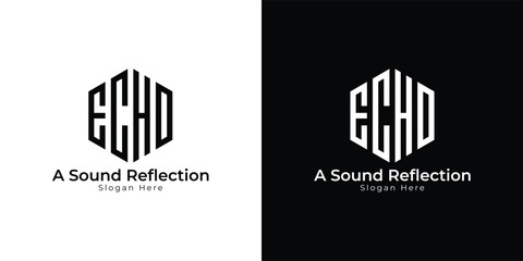 An Impressive ECHO Word Logo Design with a Dynamic 4-Letter Polygon for a Memorable Brand