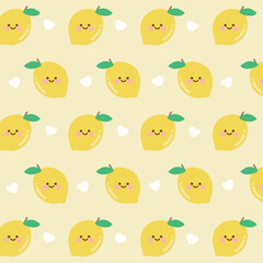 Fototapeta premium Yellow lemon pattern on yellow background