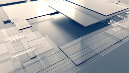 Fototapeta premium Grey glass corporate background. Abstract glass background with depth of field effect.
