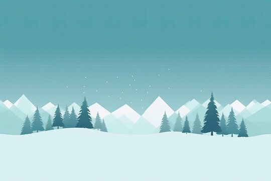 Winter cyan background, happy holidays concept, christmas card, copy space