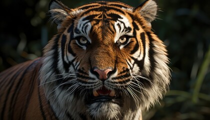 Photo of a majestic tiger looking into the camera