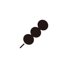 Dango icon.Flat silhouette version.