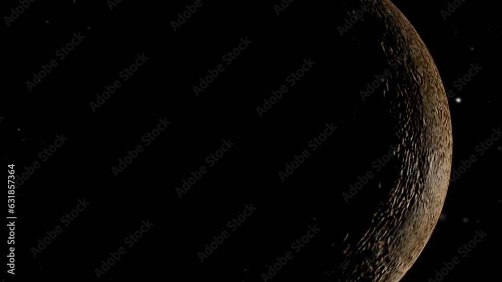 Wall mural 3d rendered animation of the planet venus isolated on the empty dark black space background
