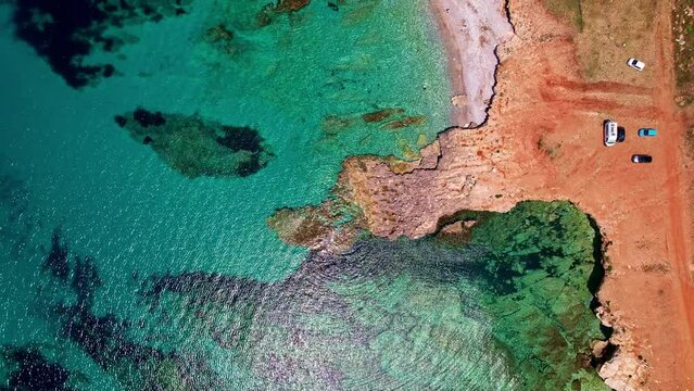 Aerial view of Macari beach. Sicily Italy