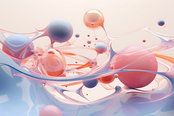 Colorful abstract background with colorful paint bubbles