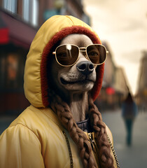 Snoop Dogg in dog form on street