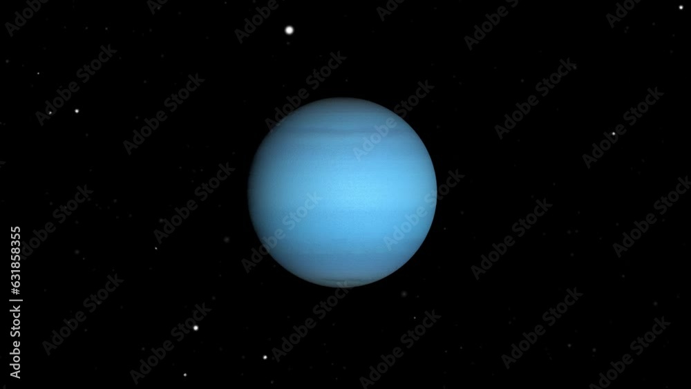 Wall mural 3d rendered animation of the planet neptune isolated on the empty dark black space background