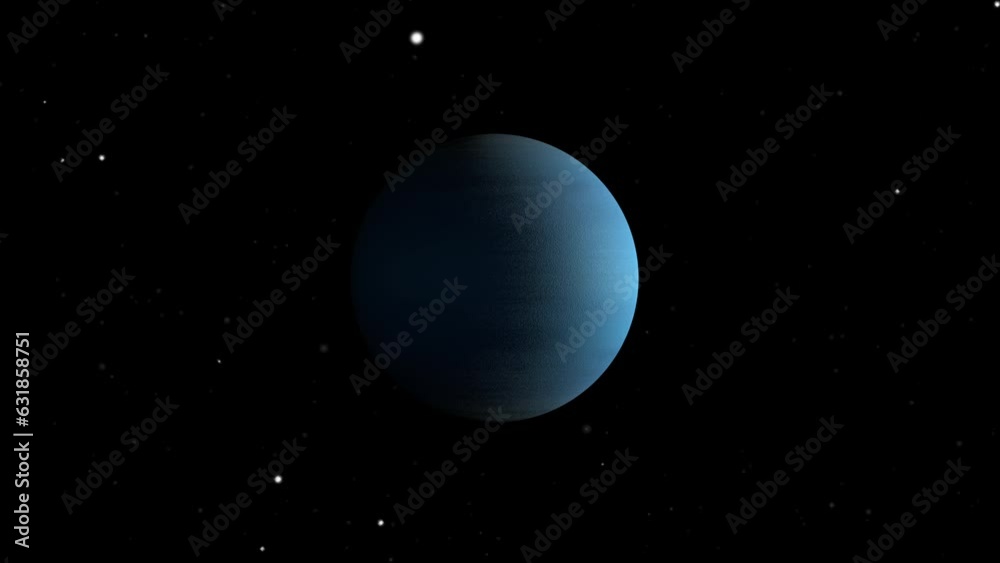 Wall mural 3d rendered animation of the planet neptune isolated on the empty dark black space background