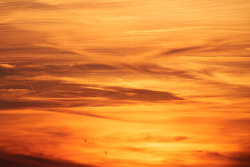 Fiery orange sunset sky. Beautiful sky.