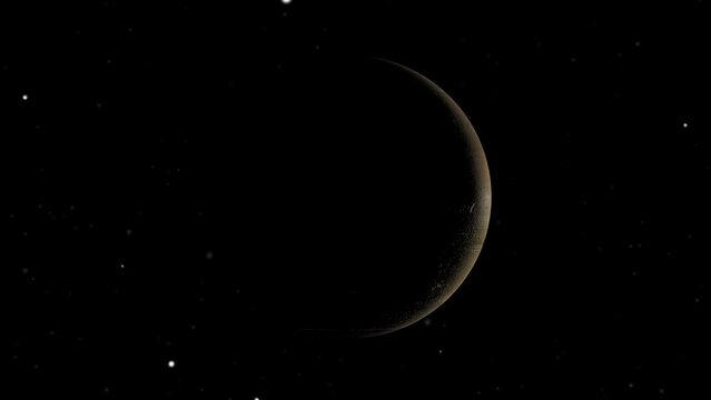 3D rendered animation of the planet Venus isolated on the empty dark black space background