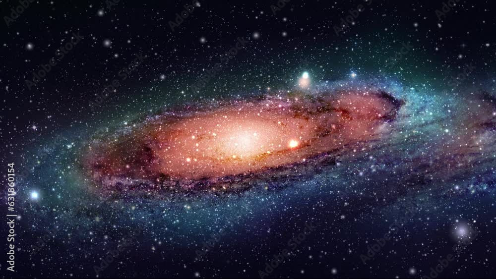 Canvas Prints 3d rendered animation of starry space and a galaxy in the background