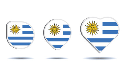 set of badges with flag urunguay illustration 