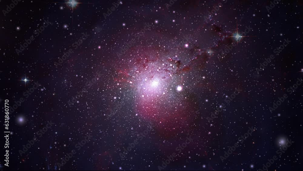 Wall mural 3d rendered animation of starry space and a nebula in the background